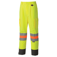 6009 Pantalon de s&eacute;curit&eacute; routi&egrave;re respirant, Polyester, T-petit, Jaune lime haute visibilit&eacute; Cam Industrial