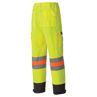 6009 Pantalon de s&eacute;curit&eacute; routi&egrave;re respirant, Polyester, T-petit, Jaune lime haute visibilit&eacute; Cam Industrial
