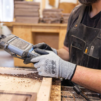 Gants r&eacute;sistants aux coupures, Taille Petit/7, Calibre 10, Rev&ecirc;tement Mousse de nitrile, Enveloppe en Dyneema, ASTM ANSI niveau A3/EN 388 niveau C Cam Industrial