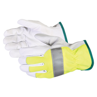 Endura&reg; Hi-Viz Reflective Driver's Gloves, Large, Grain Goatskin Palm Cam Industrial