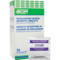 Benzalkonium Chloride Wipes, Towelette, Antiseptic Cam Industrial