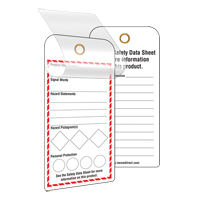 GHS Self-Laminating Workplace Tags, Cardstock, 3" W x 6" H, English Cam Industrial