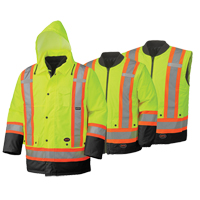 5021BB Waterproof 6-in-1 Safety Parka, High Visibility Lime-Yellow, 2X-Large Cam Industrial