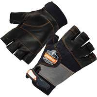 Gants demi-doigts en cuir r&eacute;duisant les impacts ProFlex 901, Petit, Paume en Cuir fleur, Poignet Boucle et crochet Cam Industrial
