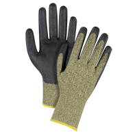 Gants &eacute;lastiques sans coutures r&eacute;sistants &agrave; la coupe noir & jaune, Taille 2T-Grand/11, Calibre 13, Rev&ecirc;tement Mousse de nitrile, Enveloppe en Aramide, ASTM ANSI niveau A6 Cam Industrial