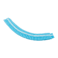 Pleated Bouffant Cap, Polypropylene, 21", Blue Cam Industrial
