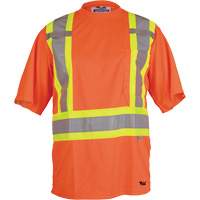 Viking&reg; Safety T-Shirt, Polyester, Small, High Visibility Orange Cam Industrial