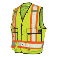 Veste de s&eacute;curit&eacute; pour arpenteur, Jaune lime haute visibilit&eacute;, T-Grand, Polyester Cam Industrial