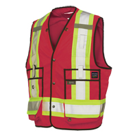 Veste de s&eacute;curit&eacute; pour arpenteur, Rouge, Grand, Polyester Cam Industrial