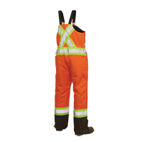 Salopettes de s&eacute;curit&eacute; doubl&eacute;e, Polyester/Polyur&eacute;thane, Grand, Orange haute visibilit&eacute; Cam Industrial