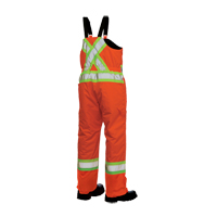 Salopettes de s&eacute;curit&eacute; doubl&eacute;e, Polyester/Polyur&eacute;thane, Grand, Orange haute visibilit&eacute; Cam Industrial