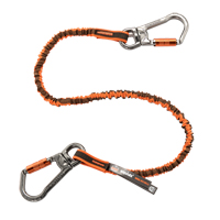 Squids&reg; 3119F(x) Double-Locking Tool Lanyard with Swivel, Bungee, Dual Carabiner Cam Industrial