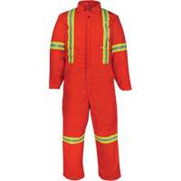 Deluxe Reflective Coveralls, 36, Orange Cam Industrial