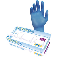 Gants jetables, 2T-Grand, Nitrile, 4 mils, Sans poudre, Bleu Cam Industrial