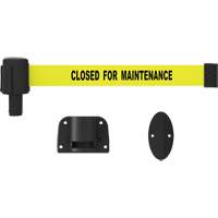 PLUS Wall Mount Barrier System, Plastic, Screw Mount, 15', Yellow Tape Cam Industrial