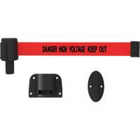 PLUS Wall Mount Barrier System, Plastic, Screw Mount, 15', Red Tape Cam Industrial