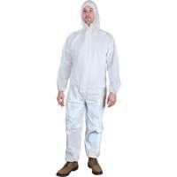 Hooded Coveralls, Medium, White, Microporous Cam Industrial