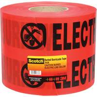 Scotch&reg; Buried Barricade Tape, English, 6" W x 1000' L, 4 mils, Black on Red Cam Industrial