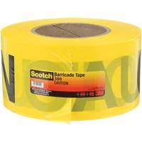 Scotch&reg; Buried Barricade Tape, English, 3" W x 1000' L, 2 mils, Black on Yellow Cam Industrial
