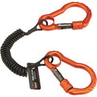Squids&reg; 3166 Tool Lanyard, Coil, Dual Carabiner Cam Industrial