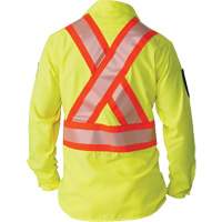 Ripstop High-Visibility Long Sleeve Shirt, Polyester, Small, High Visibility Lime-Yellow Cam Industrial