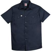 Chemise de travail &agrave; manches courtes en tissu crois&eacute;, Hommes, 4T-Grand, Bleu marine Cam Industrial