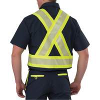 Ripstop High Visibility Short Sleeved Shirt, Polyester, Small, Navy Blue Cam Industrial