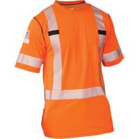 Polartec&reg; Power Grid&reg; High Visibility Short Sleeved T-Shirt, Polyester, Small, Orange Cam Industrial