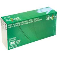 Gants jetables de calibre m&eacute;dical r&eacute;sistants &agrave; la perforation, 2T-Grand, Nitrile, 4,5 mils, Sans poudre, Bleu, Classe 2 Cam Industrial