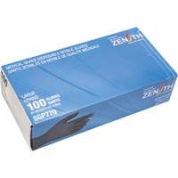 Gants jetables de calibre m&eacute;dical r&eacute;sistants &agrave; la perforation, Grand, Nitrile, 5 mils, Sans poudre, Noir, Classe 2 Cam Industrial