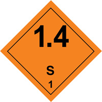 Étiquettes de manutention de matières dangereuses, 4" lo x 4" la, Noir/orange SGQ529 | Cam Industrial