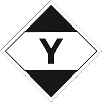Étiquettes de quantité limitée pour transport aérien «Y», 4" lo x 4" la, Noir sur blanc SGQ531 | Cam Industrial