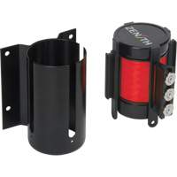 Barri&egrave;re &agrave; fixation murale avec ruban magn&eacute;tique, Acier, Fixation par vis, 12', Ruban Rouge Cam Industrial