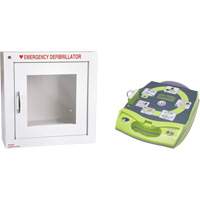 D&eacute;fibrillateur enti&egrave;rement automatis&eacute; AED Plus en anglais avec armoire murale munie d'une alarme, Automatique, Anglais, Classe 4 Cam Industrial