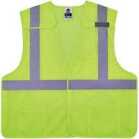GloWear 8217BA Breakaway Mesh Safety Vest, High Visibility Lime-Yellow, Medium/Small, Polyester Cam Industrial