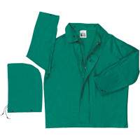 Dominator Limited Flammability Rain Jacket, Polyester/PVC, Large, Green Cam Industrial