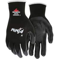 Ninja&reg; Coated Gloves, Large, Bi-Polymer Coating, 15 Gauge, Nylon/Lycra&reg; Shell Cam Industrial