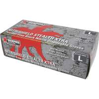NitriShield Stealth Extra Disposable Gloves, Large, Nitrile, 6-mil, Powder-Free, Black Cam Industrial
