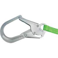Miller&reg; HP Shock-Absorbing Lanyard, 4', Locking Rebar Hook Center, Locking Snap Hook Leg Ends, Polyester Cam Industrial