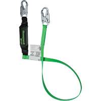 Energy-Absorbing Lanyard, 6', Locking Snap Hook Center, Locking Snap Hook Leg Ends, Polyester Cam Industrial