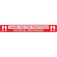 "Physical Distancing" Floor Sign, Adhesive, English with Pictogram Cam Industrial