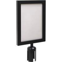 Cadre d'enseigne pour poteau de barri&egrave;re pour le contr&ocirc;le des foules, Noir Cam Industrial