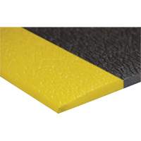 Airsoft Anti-Fatigue Mat, Pebbled, 3' x 5' x 3/8", Black/Yellow, PVC Sponge Cam Industrial