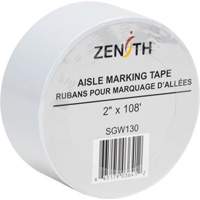 Aisle Marking Tape, 2" x 108', PVC, White Cam Industrial