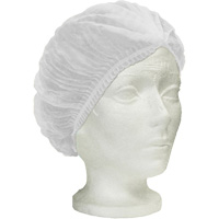 Ronco Care Pleated Bouffant Cap, Polypropylene, 24", White Cam Industrial