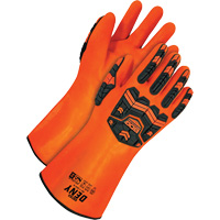 Deny Chemical Resistant Gloves, Size 9, 14" L, PVC, Terry Cloth Inner Lining Cam Industrial
