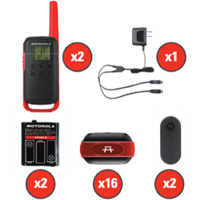 Radios bidirectionnelles Talkabout, Bande FRS, 22 canaux, Port&eacute;e 32 km Cam Industrial
