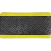 Tapis antifatigue, Losange, 1-2/3' x 3-1/4' x 3/4", Noir/Jaune, Polyur&eacute;thane Cam Industrial