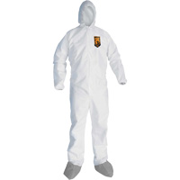 Combinaison de protection contre les liquides et les particules A45 KleenGuard avec sabot antid&eacute;rapant, Grand, Gris/Blanc, Micropore Cam Industrial