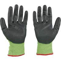 High Visibility Dipped Gloves, Size Small, 15 Gauge, Polyurethane Coated, Polyethylene Shell, ASTM ANSI Level A5 Cam Industrial